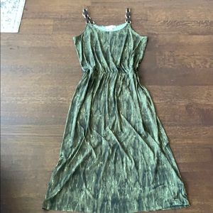 Michael Kors Maxi Dress w/ Leather Accents